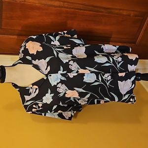 VINTAGE ALFRED DUNNER BLOUSE FLORAL 16 100% POLYESTER FLOWERS PASTEL